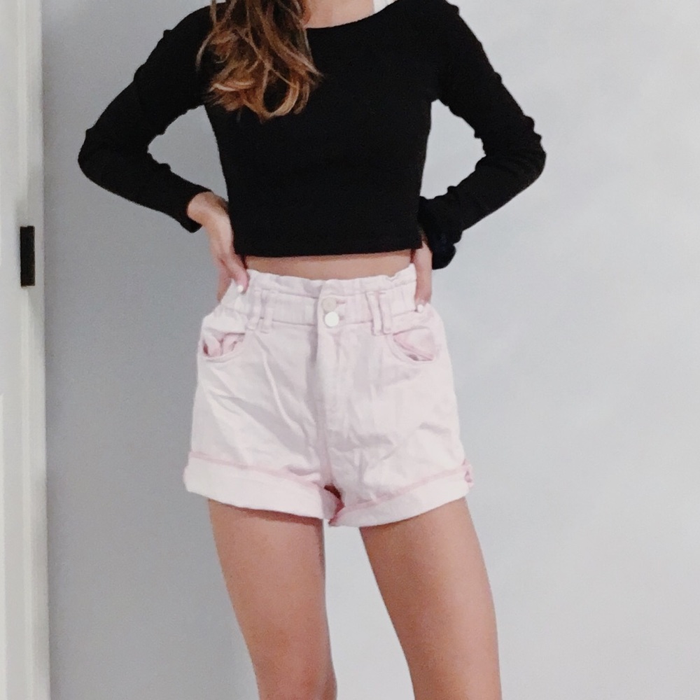 Pink Denim Shorts